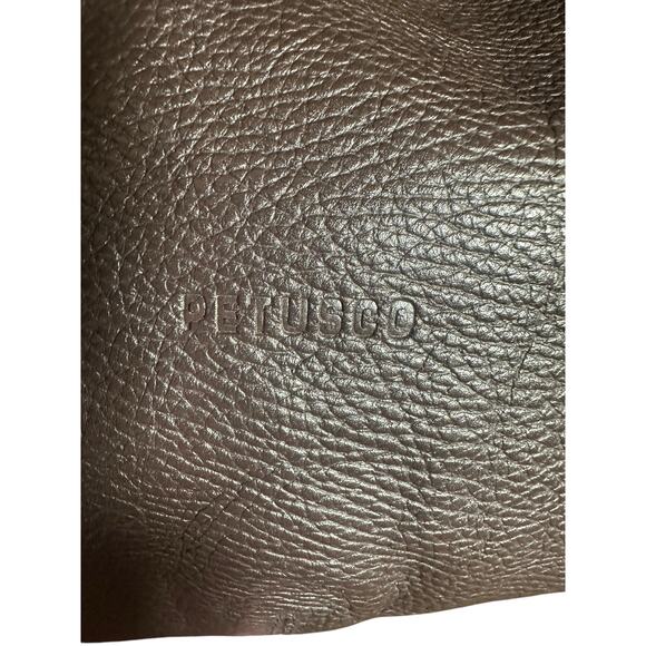 Petusco leather made in Spain Shoulder Bag tote brown w/ croc handles buckle - Picture 2 of 12